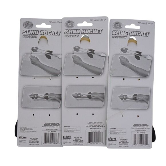 Kids Stuff Sling Rocket 3 Pack โ Foam Finger Rockets for Outdoor Flying Fun - Picture 2 of 3